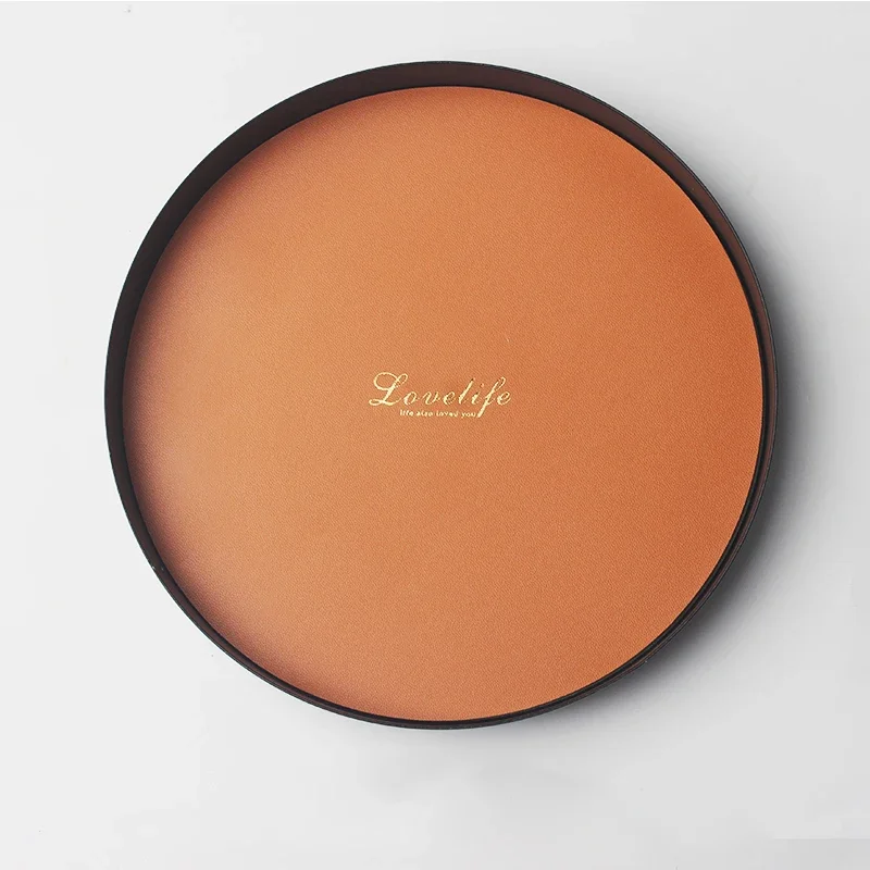 Ahunderjiaz-Round Storage Tray, Living Room Cosmetics, Desktop Tray, Storage Jewelry Display Plate, Home Decor