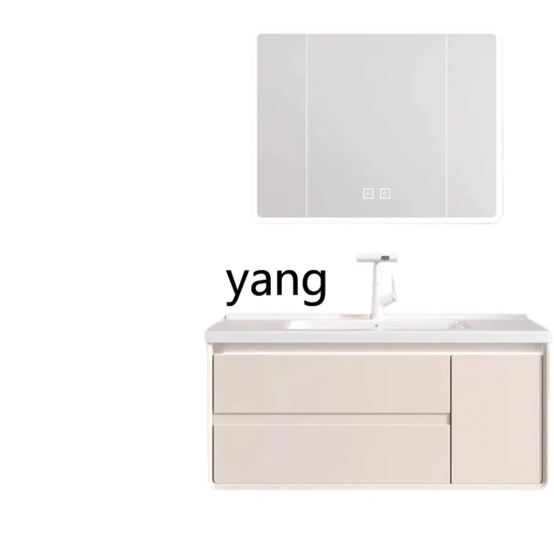 LMM ，ceramic integrated basin cream air mirror cabinet washing table bathroom beauty refrigerator combination