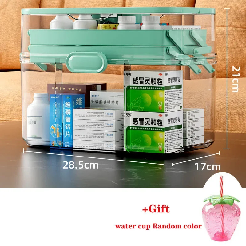 Portable Storage Box for Groceries Household Medicine Box Large-capacity Medicine Multi-layer Sorting Storage Box