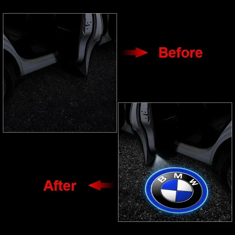 ل BMW X5 X1 X3 X6 3 5 6 7 GT Z سلسلة E84 E83 E70 F15 E71 2 قطعة باب السيارة شعار ضوء HD الليزر ترحيب مجاملة مصباح تصفيف السيارة