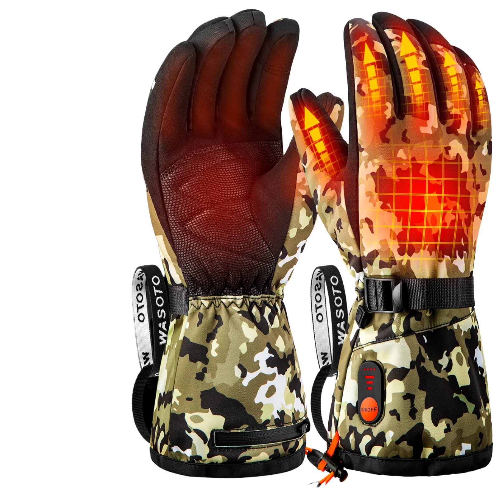 USB Rechargeable Lithium Battery Waterproof Heated Gloves, Winter Ski Gloves for Men and Women, Cold Weather Protection