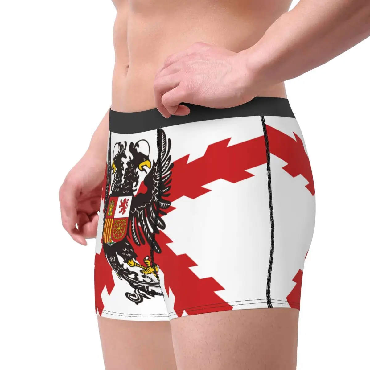 Sexy Spanish Legion Boxers Shorts Panties Men\'s Underpants Stretch Spain Burgundy Cross Briefs Underwear