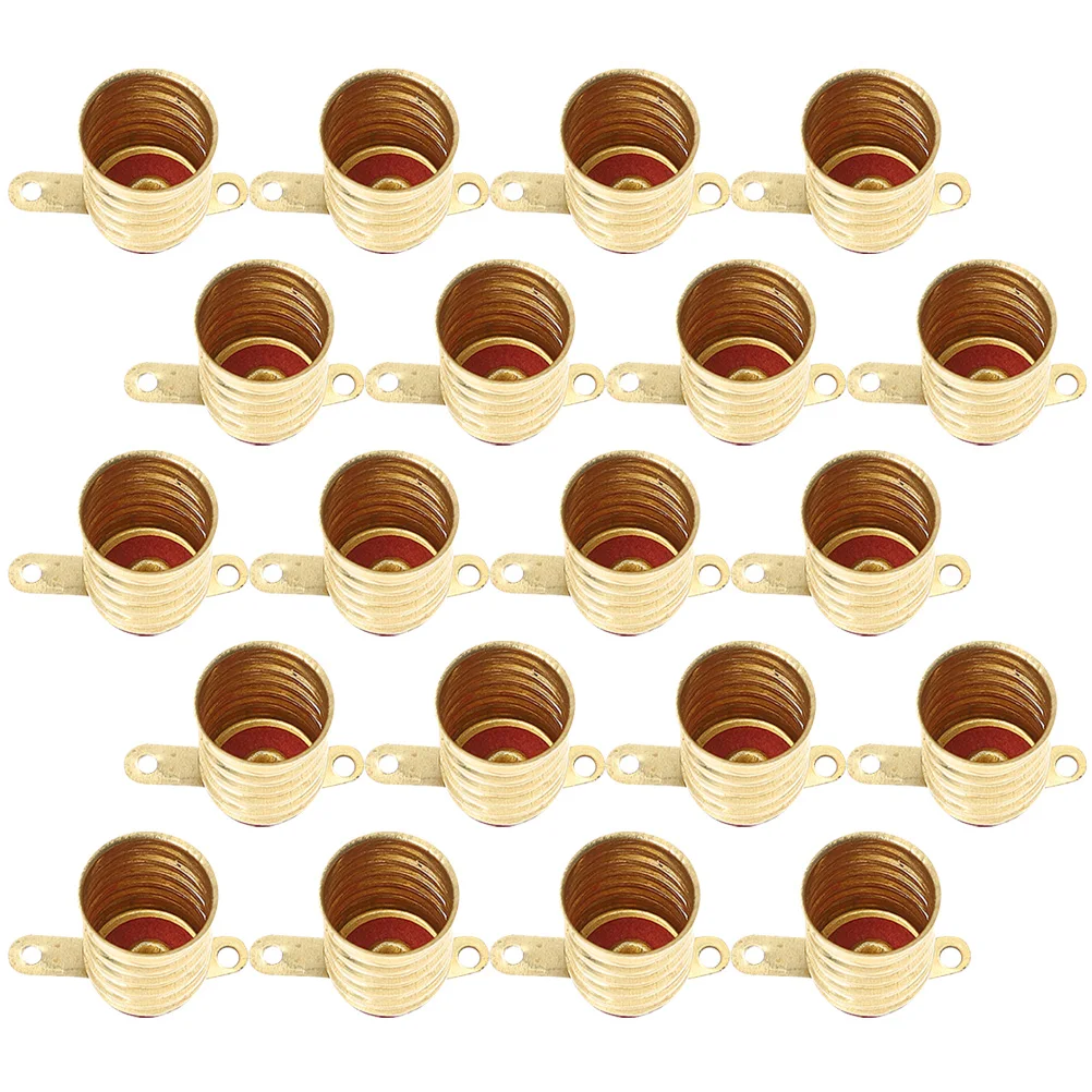 

50pcs Copper Lamp Holders Yellow Brass Screw Socket Small Bulbs Mini LED Light Sockets Experimental Electrical Testing Lamp