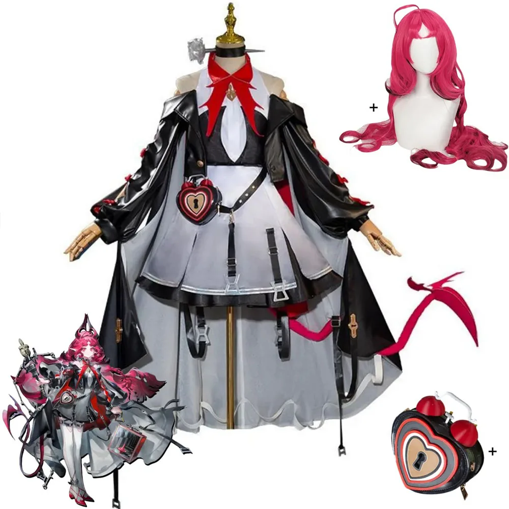 

Игра Arknights Nymph Косплей Костюм Sarkaz Kazdel Оператор Кастер Черный Плащ Платье Униформа Сумка Парик Сексуальный Карнавальный Костюм Для Вечеринки