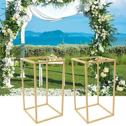 2Pcs Metall Blume Stehen Hochzeit Versammlungen Party Spalte DLY Dekor Rahmen Spalte Display-ständer Boden Racks