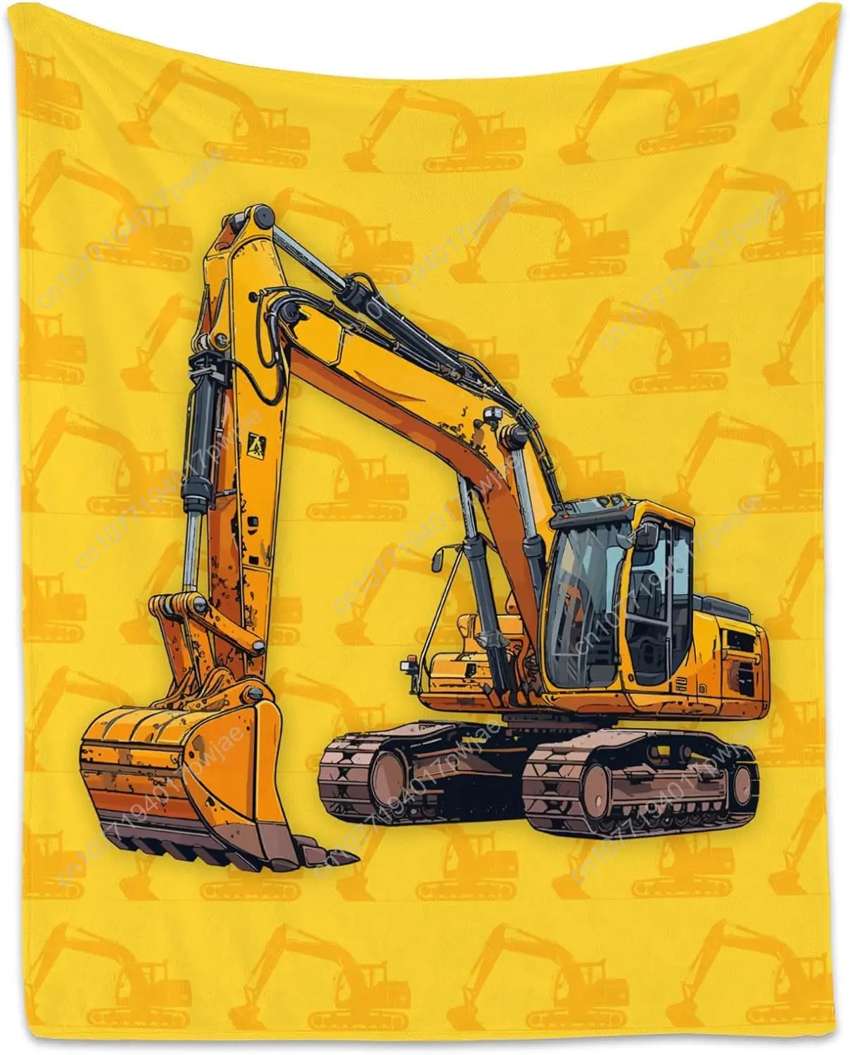 

Toddler Blankets for Boys Cozy Soft Excavator Throw Gifts Kids Yellow Flannel Construction Blankets for Couch Custom blankets