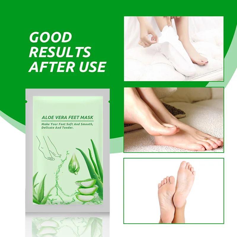 1-10PCS Aloe Vera Feet Exfoliating Foot Mask Pedicure ถุงเท้าสําหรับฟุต Mask ลบ Dead Skin รองเท้าส้นสูงเท้า Peeling Skin Spa Mask