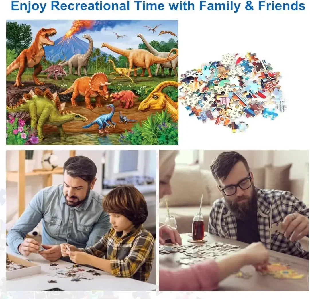 1000/500/300/120 Pezzi Dinosauri Puzzle per Adulti Decorazioni per la Casa Giochi Paesaggio Puzzle Giocattoli Educativi Regali di Compleanno