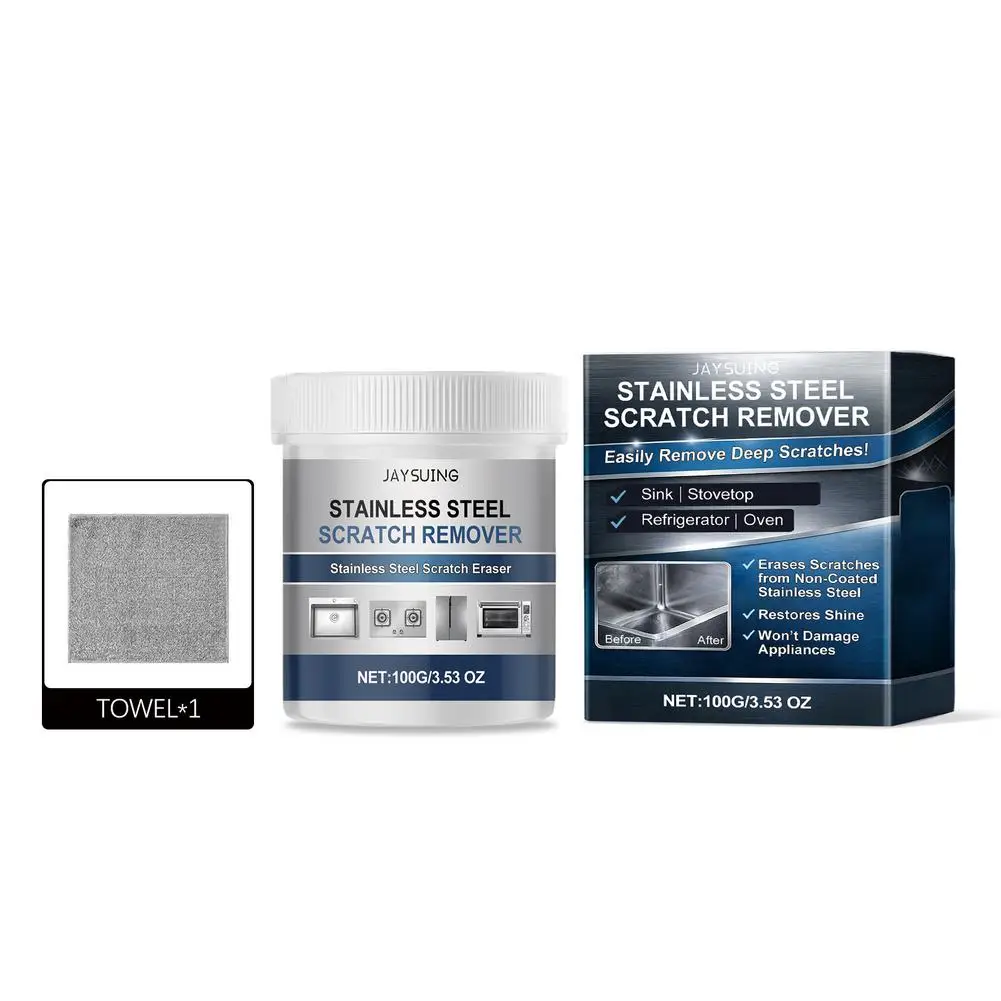 Stainless Steel Scratch Remover Quickly Removes Rust Effectively Cleans Stains Long Lasting Shine Builder Metal Polishing Creams