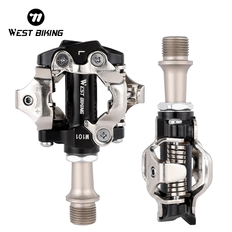 WEST BIKING MTB Bike Pedals With Cleats Self-locking Doubleside XC Clipless Pedal SPD Ultralight Bicycle Aluminum Alloy Pedals