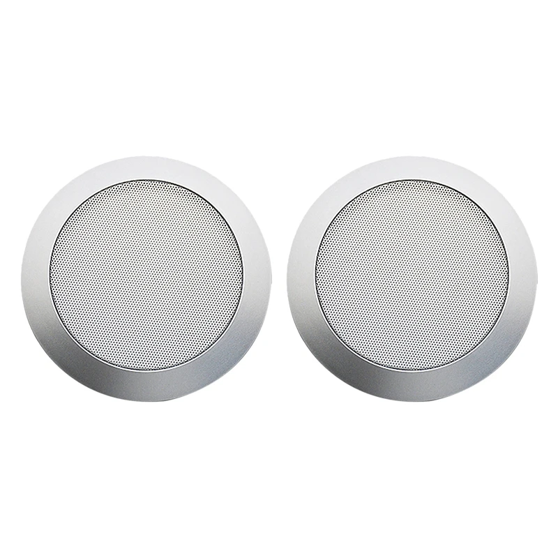 TCE Ceiling Speaker Grille, 4-Inch Ceiling Embedded Audio Speaker Grille(Silver)