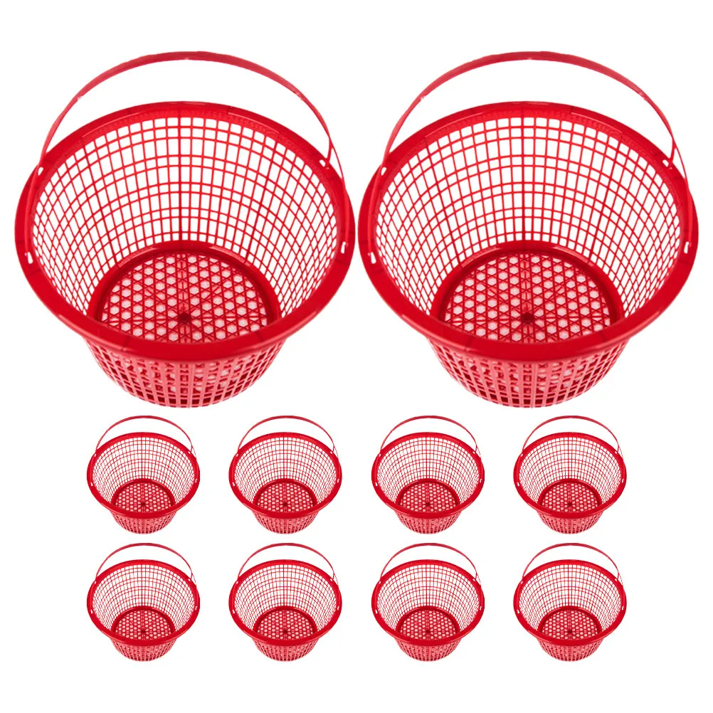 

10pcs Fruit Picking Basket Round Plastic Portable Lightweight Harvest Container For Strawberry Cherry Vegetable Gathering