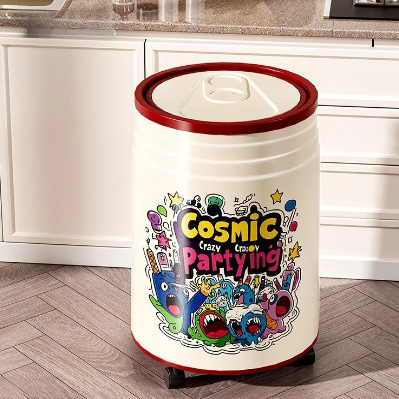 

Press-open Lid Waste Bins High Appearance Level Large Size Large Capacity Waste Bins Sealed Plastic Home Vuilnisbakken JTW