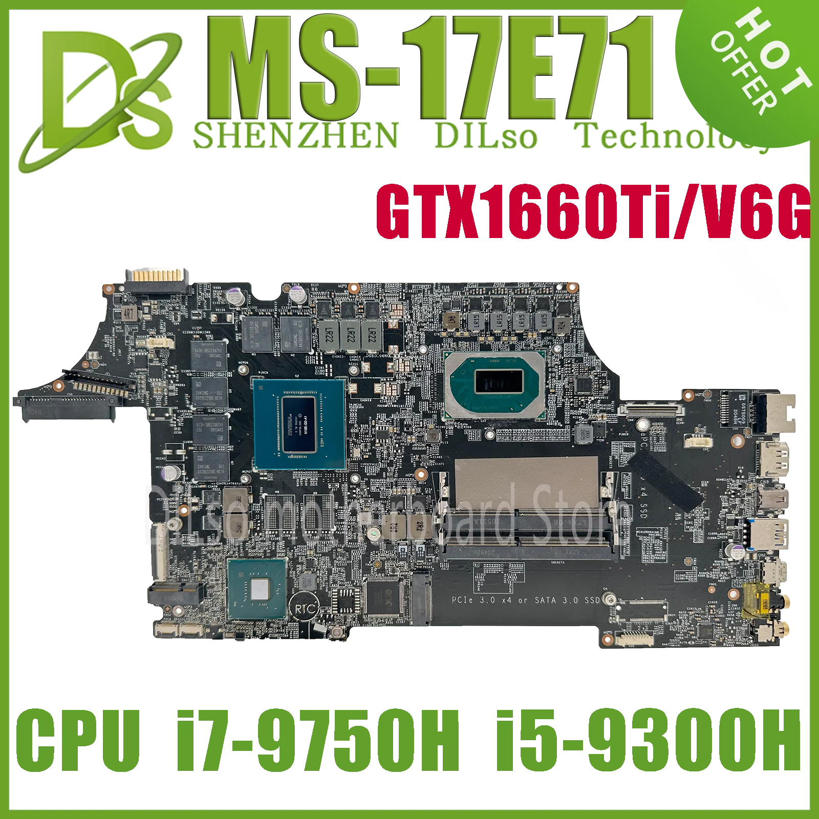 

KEFU MS-17E71 Mainboard MSI GP75 LEOPARD 10SFSK MS-17E7 Laptop Motherboard i7-9750H i5-9300H GTX1660Ti/6G 100% Working Well