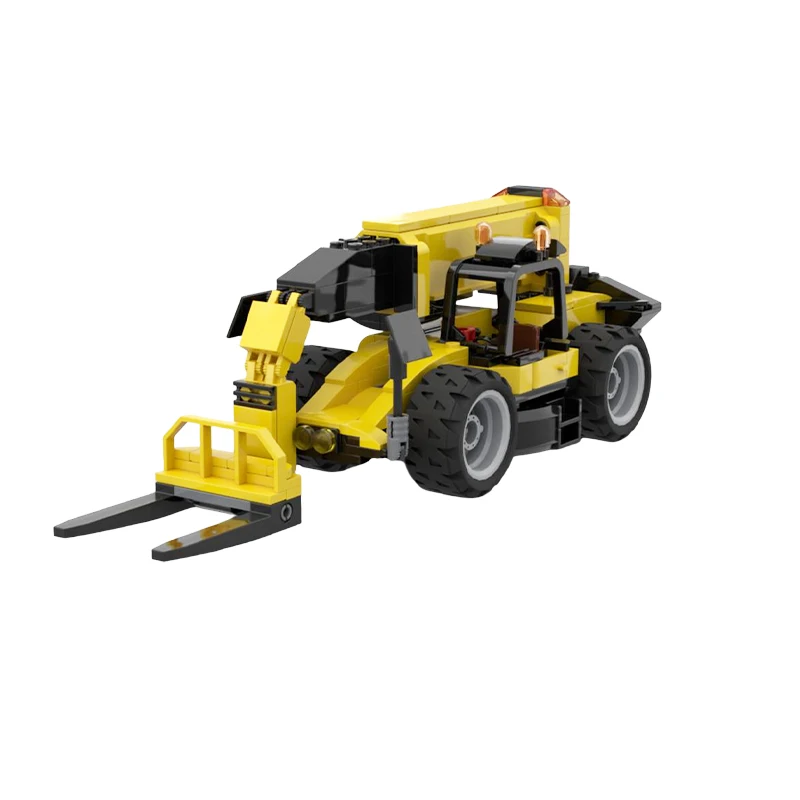 MOC Heavy Duty Telehandler Building Blocks Telescopic Boom Forklift Construction Handling Vehicle Model Toy Adult Gift