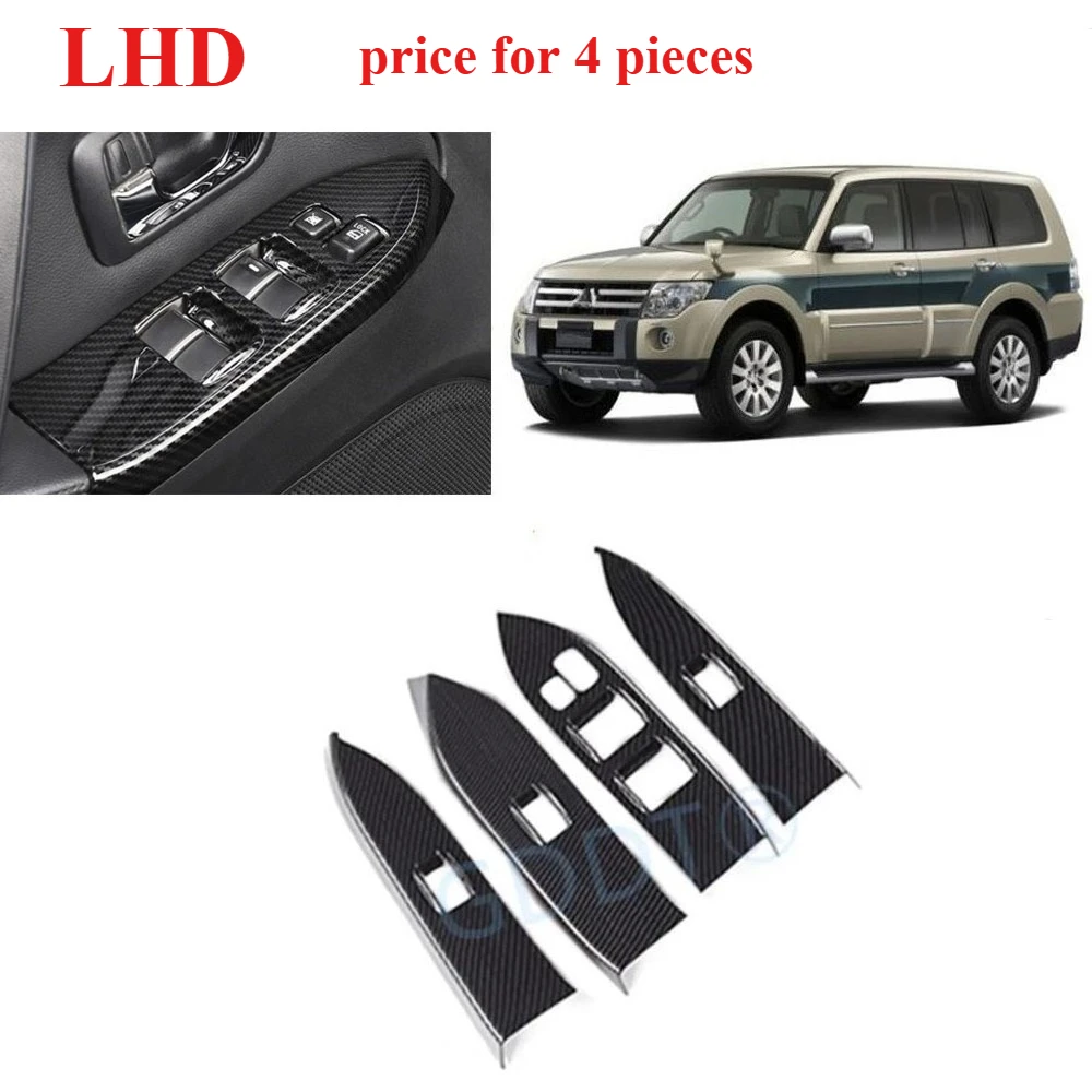 

4 Pieces Only Window Glass Switch Frame For Pajero V93 V95 V97 Glass Lifter Control For Montero V98 Carbon Window Switch Cover