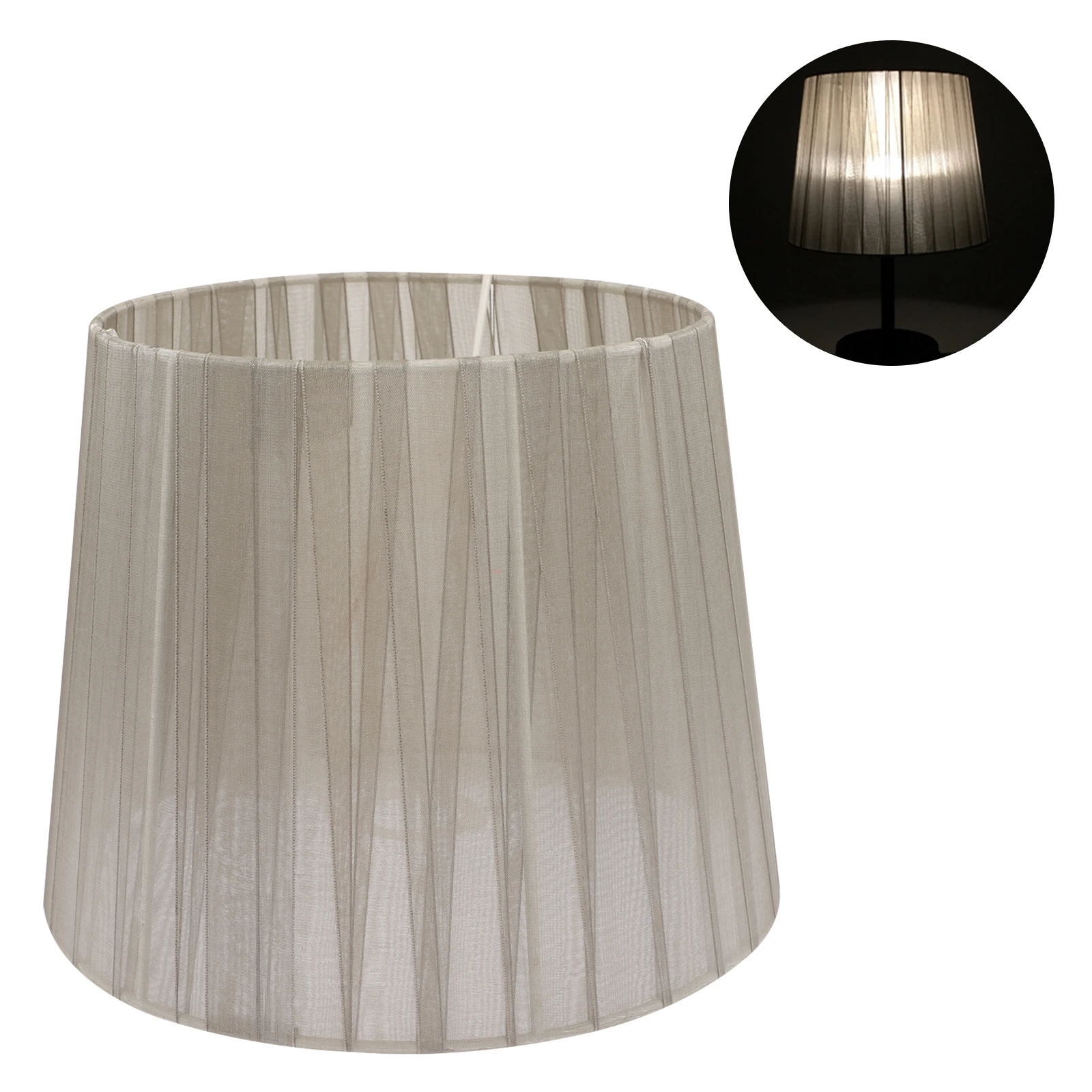 

Pleated Silk Lampshades Drum Table Lamp Shades Dustproof Modern Study Bedroom Hotel Lampshade Cover Lighting