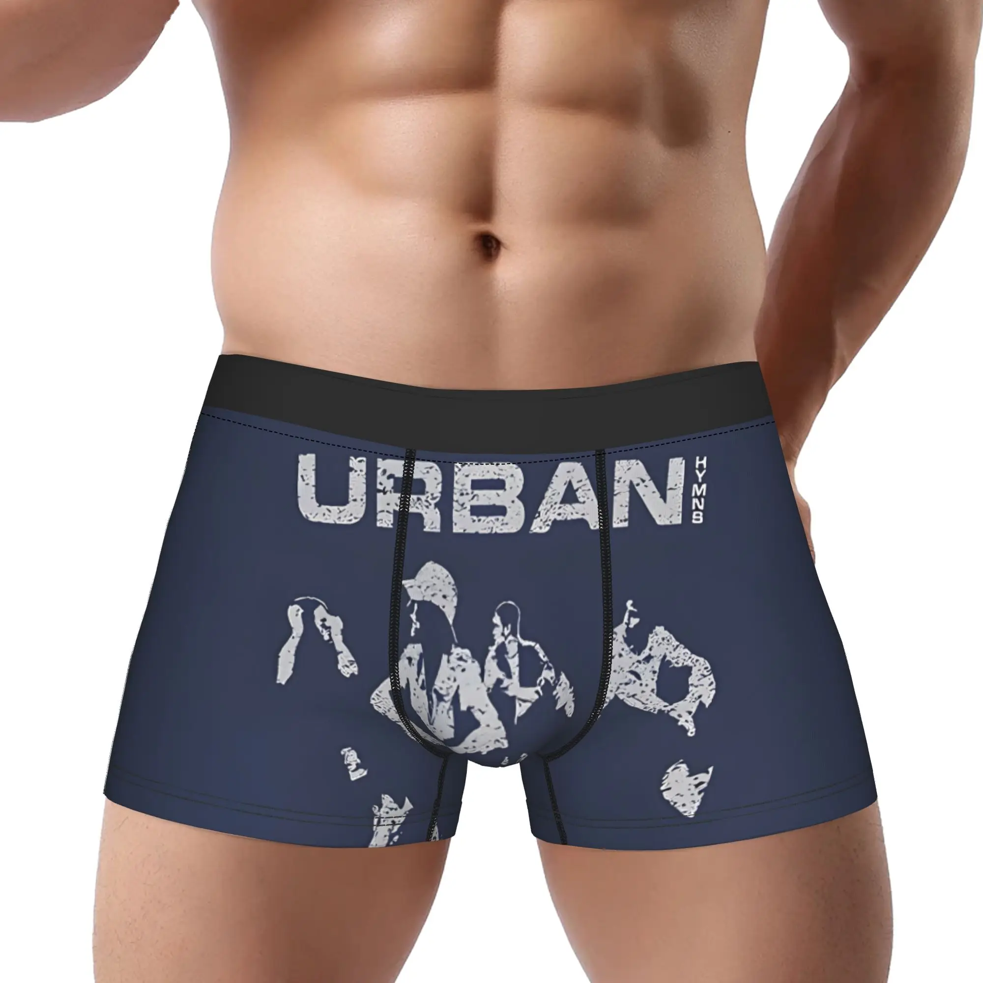 The Verve Urban Hymns Silhouette Underpants Breathbale Panties Man Underwear Verve Print Shorts Boxer Briefs