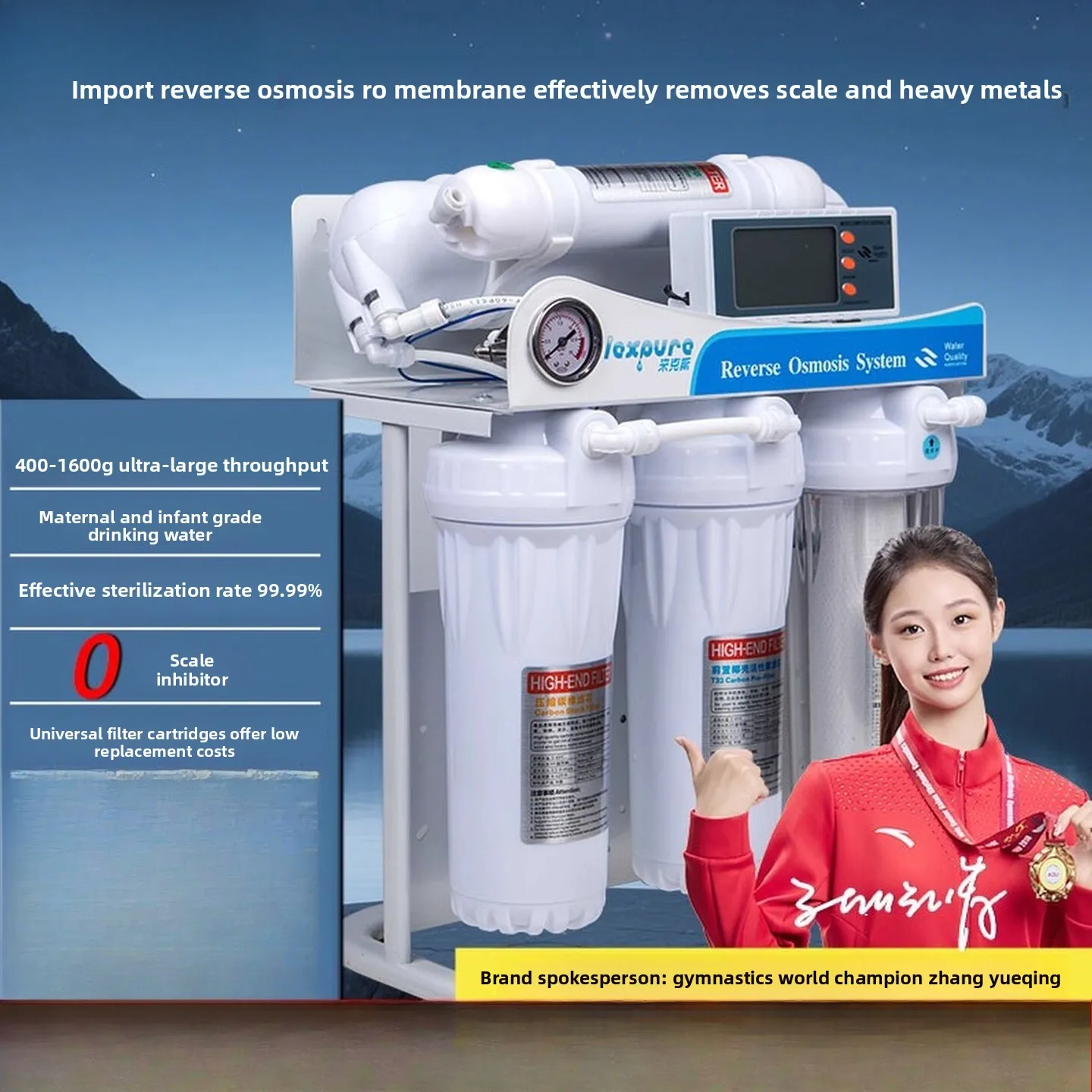 

600/400g water purifier for home use, direct drinking water high flow rate for kitchen use RO reverse osmosis pure water machine