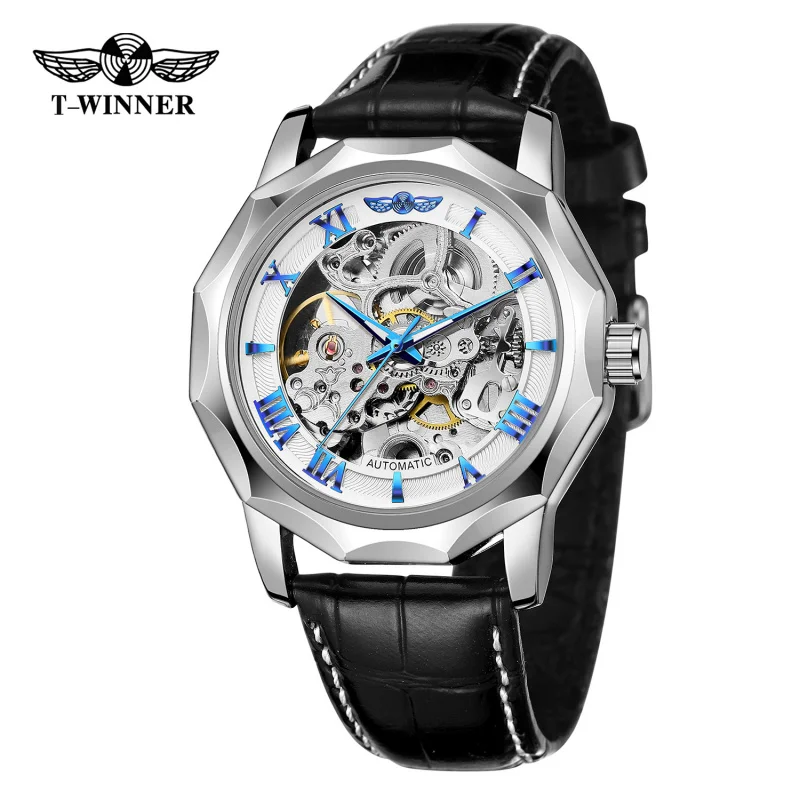 

Free Shipping OUTLETSNew winner European American Style Men's Fashion Casual Hollow Movement Automatic Mechanical Wat