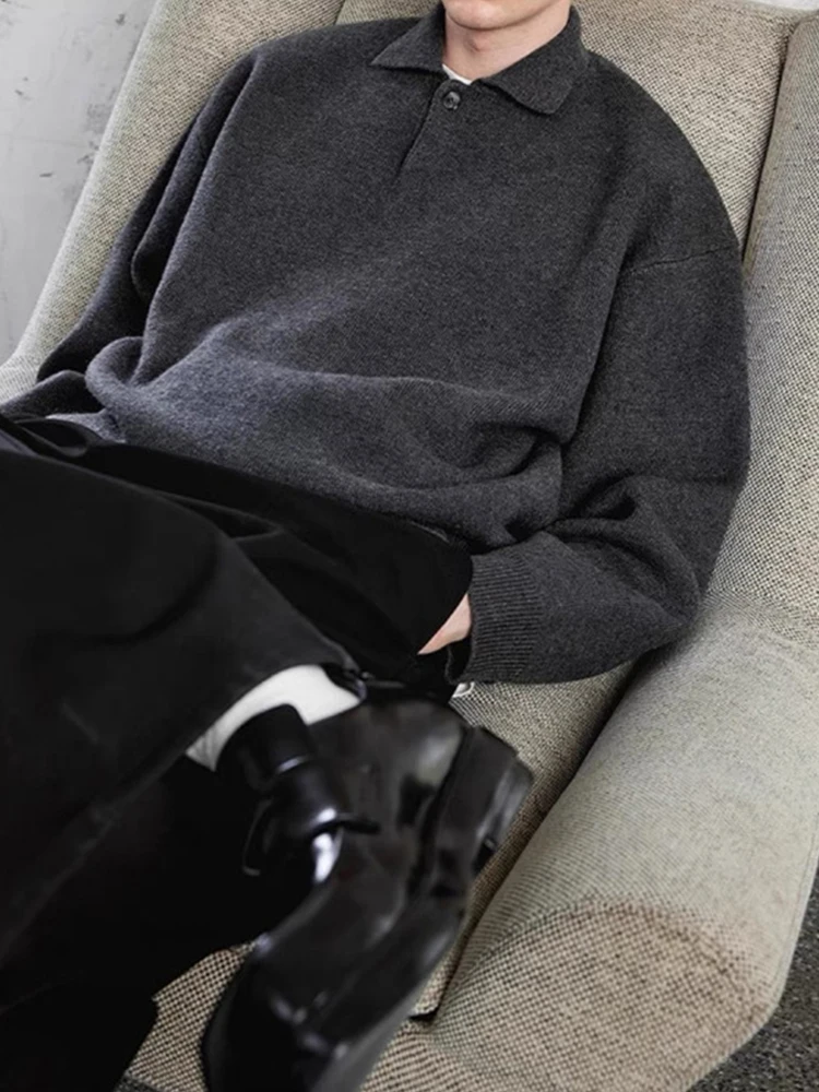 

Вязаный свитер Cleanfit American Sle с одним пуговиком, свободный крой, повседневный длинный све, мужской глаз на осень