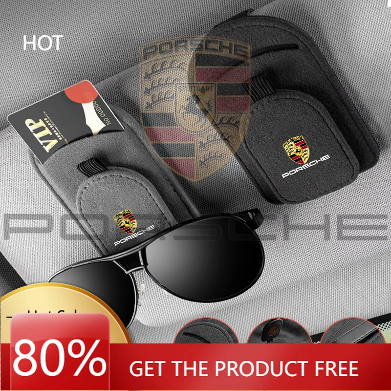 

Магнитный держатель для солнцезащитных очков из замши для автомобилей Porsche: 911, 718, Taycan, Panamera, Cayenne, Macan, Boxster