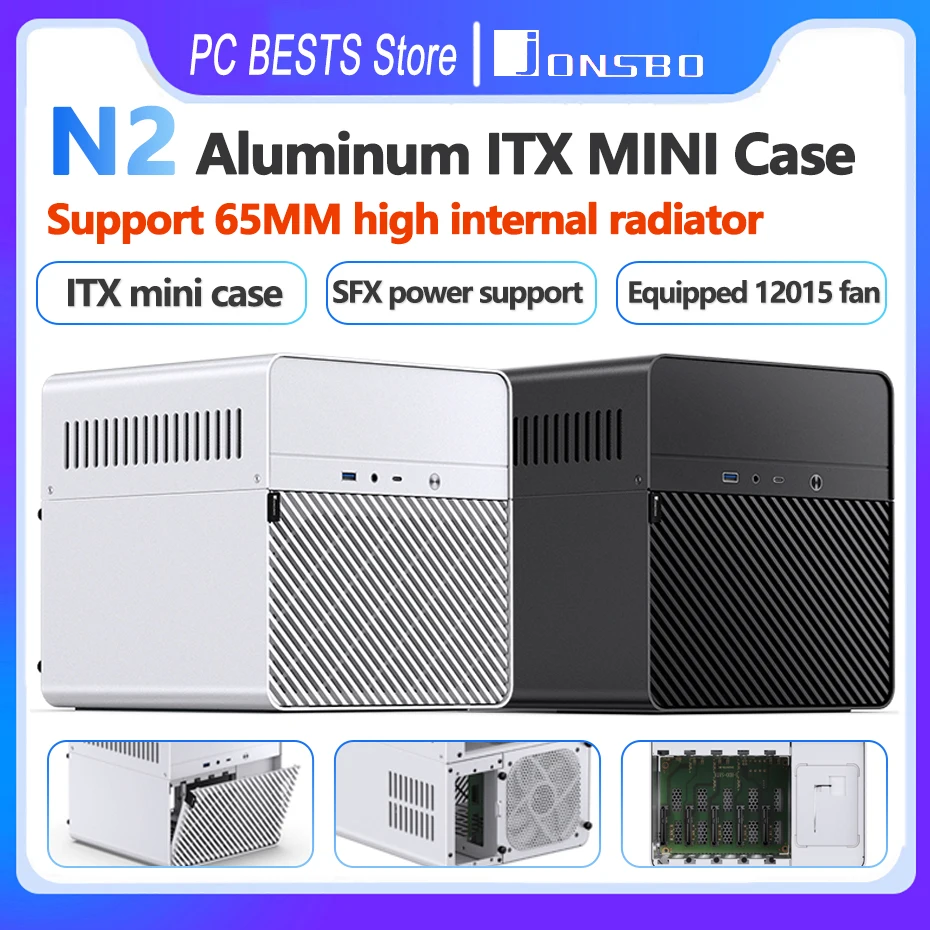 Jonsbo N2 Aluminium Mini ITX Small Case NAS Chassis Home Office Entertainment Game Computer Server ITX Host 5 Hard Disk Hot Plug