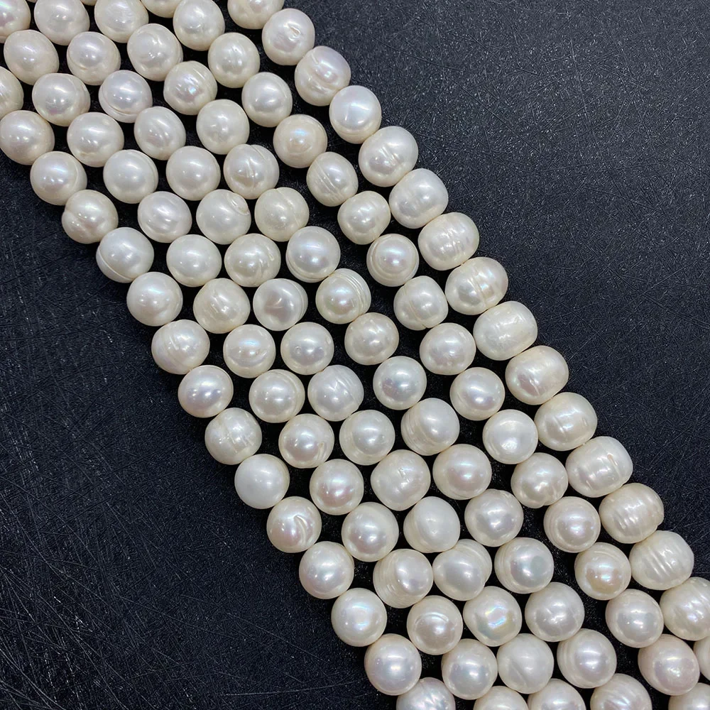 100% Natural Freshwater Pearl Beads Grade A 9-12mm Nearly Round Bead for DIY Jewelry Making Earring Necklace Punch Loose Spacer