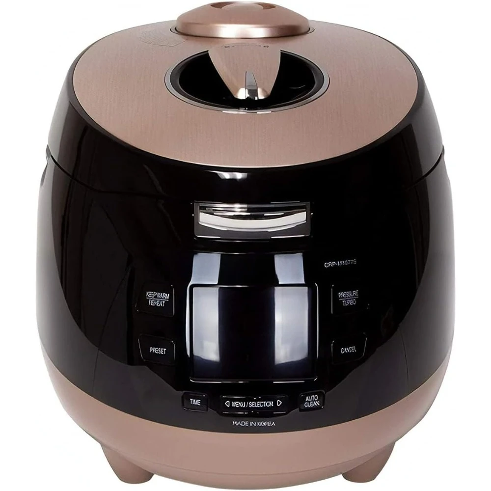 Multifunctional & Programmable Electric Pressure Rice Cooker, Xwall Diamond Coated Pot, Fuzzy Logic, 10 Cups, Black/Gold