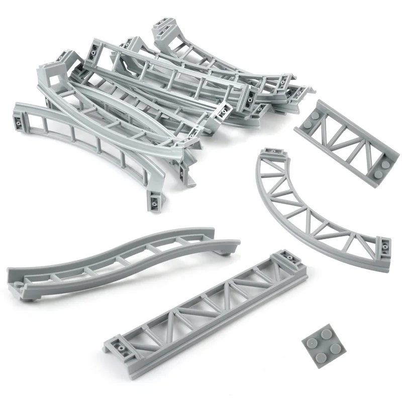 Roller Coaster Track Chassis Small Paticle Technical Parts MOC Building Block Rail Bow Slope Shaft Edges Brick 26021 26060 26559