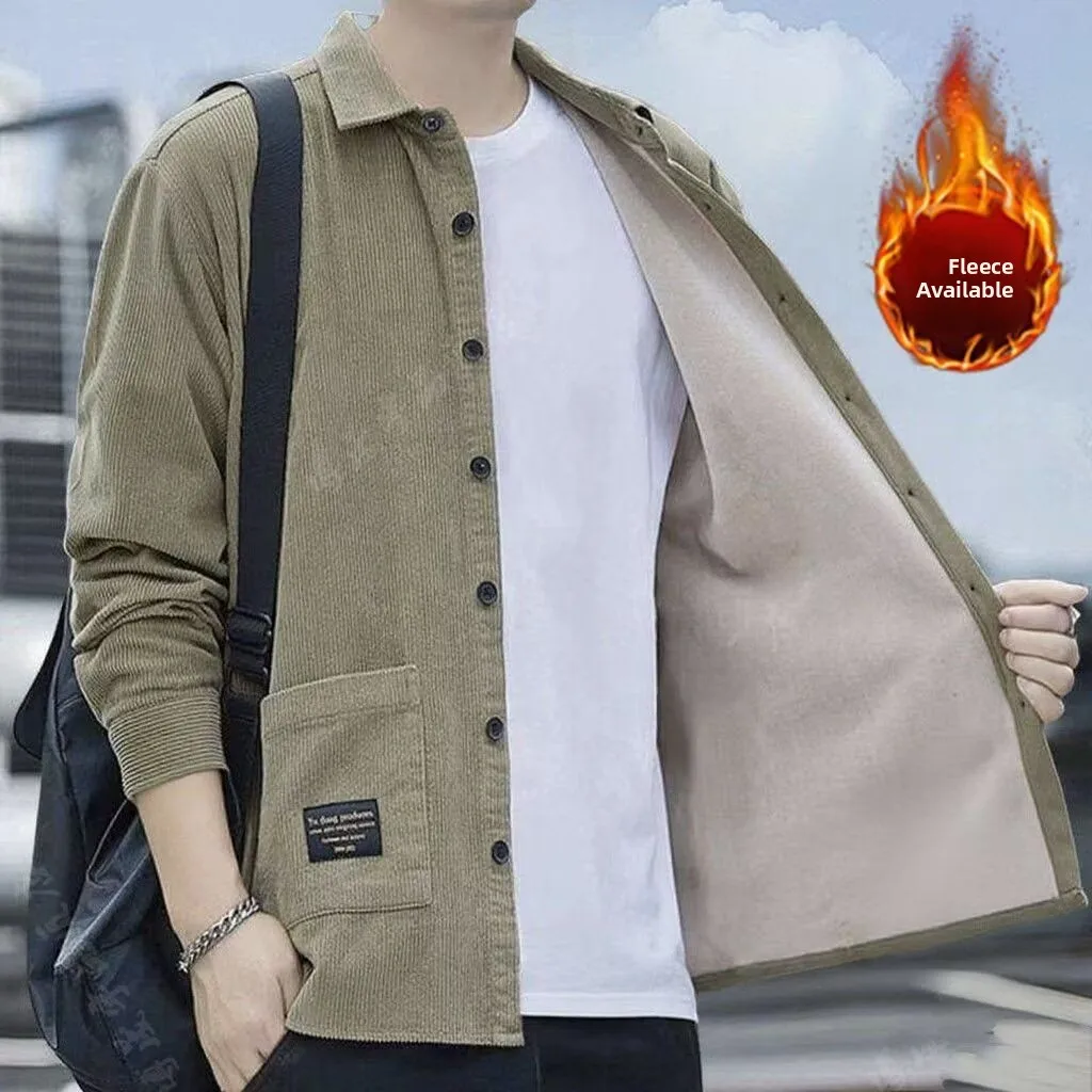 

Loose Casual Men's irt New Sle Autumn Faion Outerwear Stand Fit Long Sve Cool Feeling Regular Length Open Cardigan