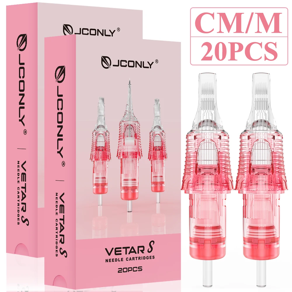 JCONLY VETAR S PMU إبر خرطوشة الوشم 20 قطعة سم/م تعقيم سلامة الوشم الإبر خراطيش منحني ماغنوم لقلم الوشم