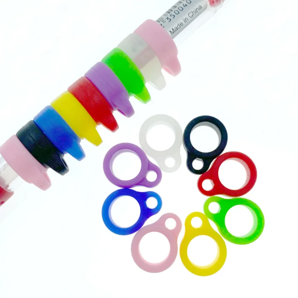 20pcs 8mm Silicone Ring Bracelet Hearing Aid Anti-Lost Silicone Ring Signature Pen Hanging Ring Anti-Lost Capacitive Stylus