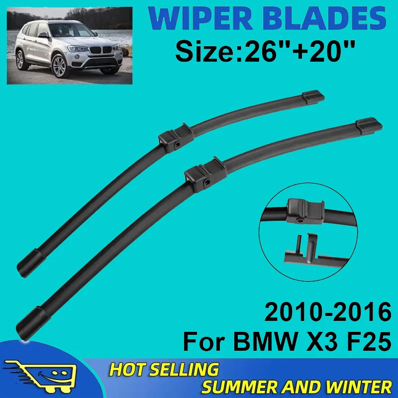 

2PCS Wiper Blades Set Kit For BMW X3 F25 2010-2016 2011 2012 2013 2014 Front Windshield Brushes Windscreen Window Accessories