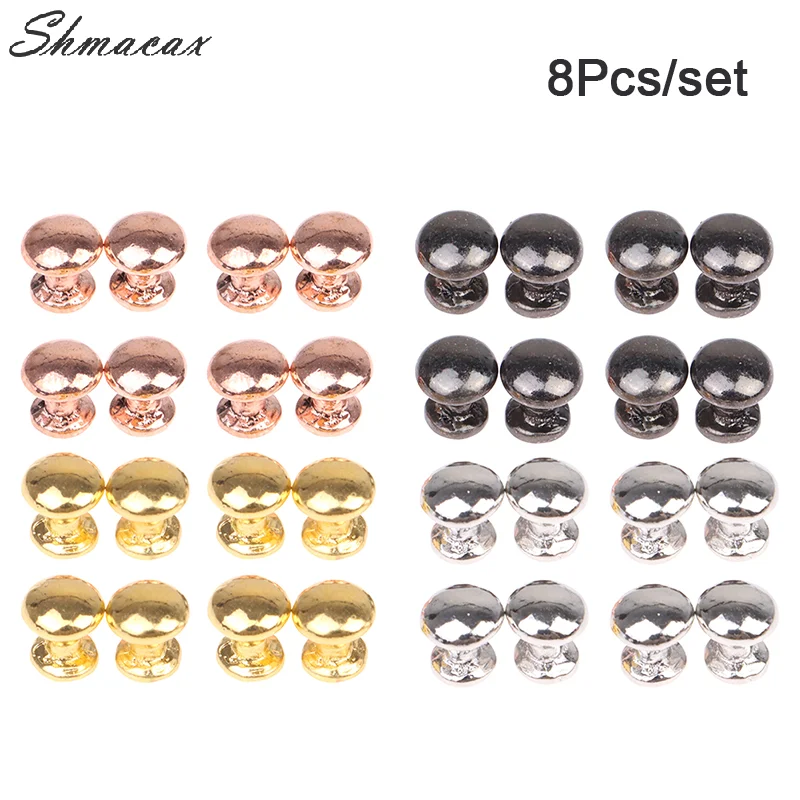 8Pcs 1:12 Dollhouse Miniature Doorknob Drawer Handle Desk Cabinet Round Handle Furniture Model Decor Toy