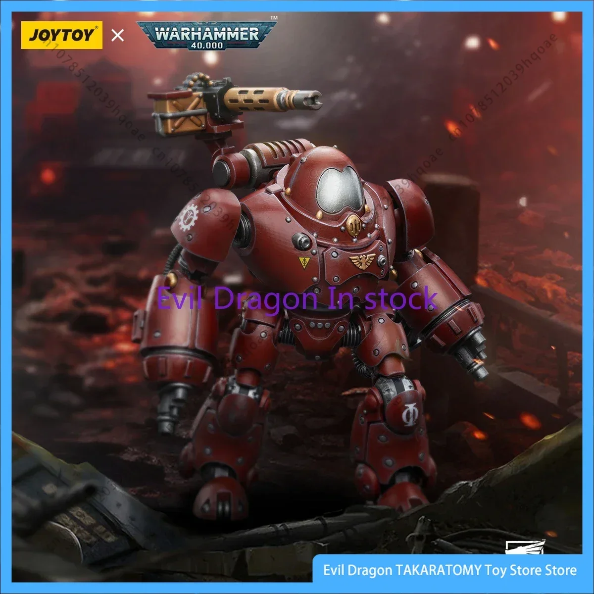 JOYTOY Warhammer 40k 1/18 Action Figures Mecha Anime 24cm Adeptus Mechanicus Kastelan Robot with Heavy Match Blaste Toy Model