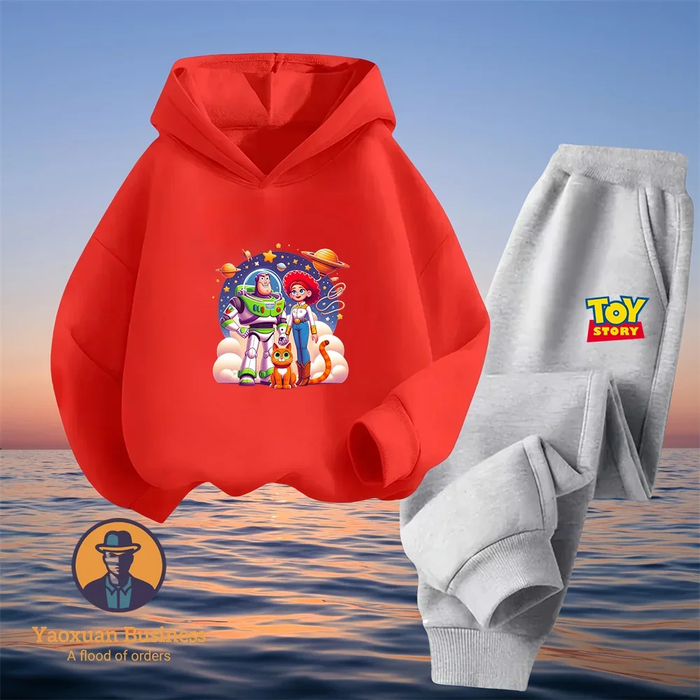 

Детский набор «История игрушек из мультфильмов», детский топ, свитшот для девочек, граффити, милый, «История игрушек», весна, осень