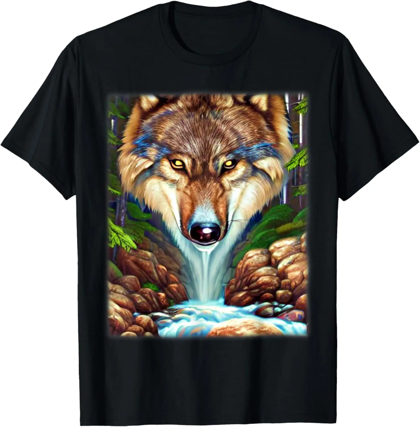 

Wolf Artwork Forest Animal Predator Wildlife Majestic Nature T-Shirt