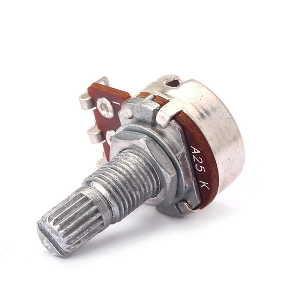 A25k-Ohm Potentiometer Mini Control Pot 18Mm Shaft Audio Volume Tone Guitar Bass Pot Replacements Potentiometers