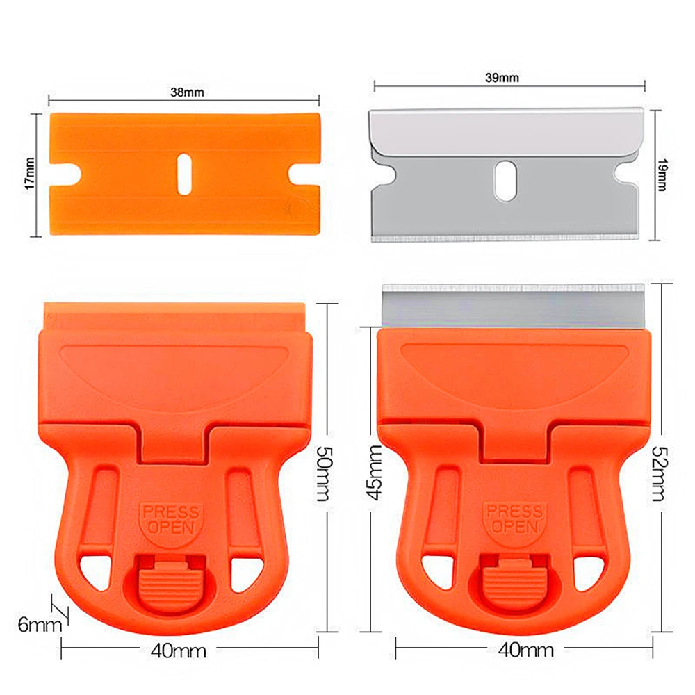 Grattoir pour Verre de Voiture avec Dissolvant de Colle et Autocollant, Lame de Rasoir pour Nettoyer la Table de Cuisson en Céramique, Outil de