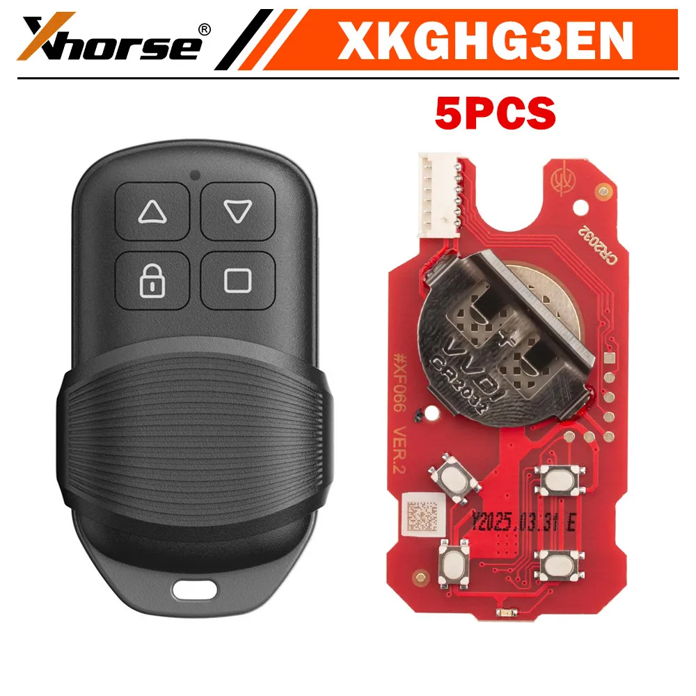 

5PCS/LOT Xhorse XKGHG3EN/XKGHG1EN Masker Garage Remote Key Working with KEY TOOL PLUS, KEY TOOL MAX PRO, MINI KEY TOOL