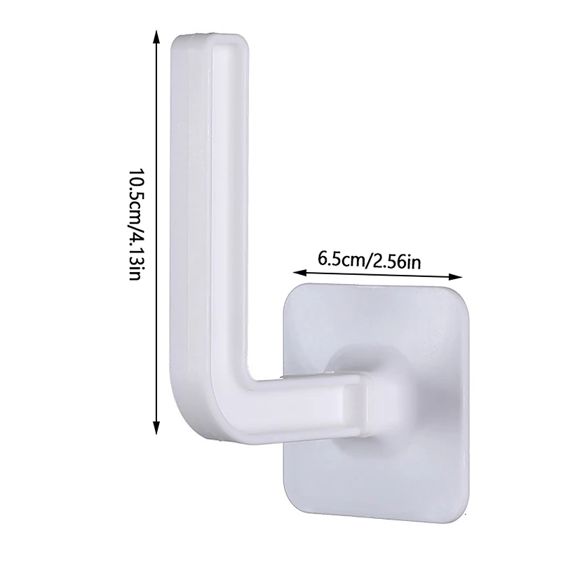 خطافات على شكل حرف L من البلاستيك غير اللكم خلف الباب خطاف لاصق متعدد الوظائف رفوف معلقة أداة تخزين المطبخ والحمام #6