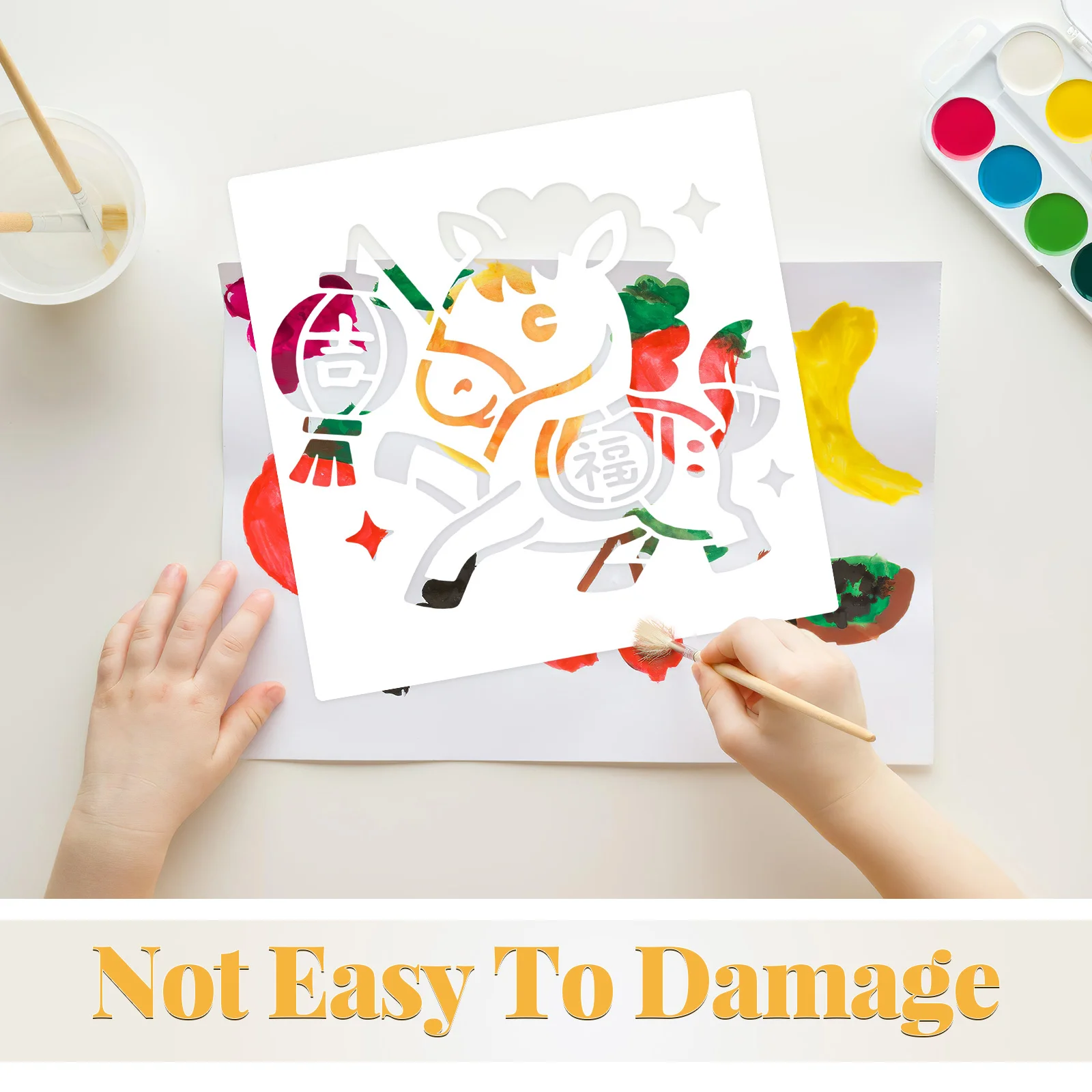 مجموعة قوالب استنسل مرسومة يدويًا بألوان مائية أدوات فنية إبداعية لطلاء جدران DIY لتزيين المنزل يدويًا