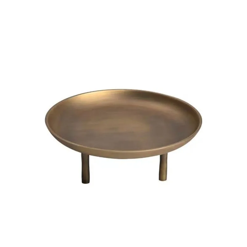 

Simple and modern creative three-legged metal fruit plate tray ornament round dining table decoration