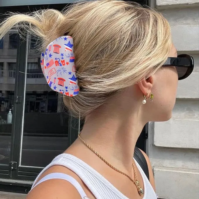 New Magic Grab Clip Star Hair Clip Semicircular Square Hollow Hair Accessories Imitation Acetic Acid Premium Accessories Women