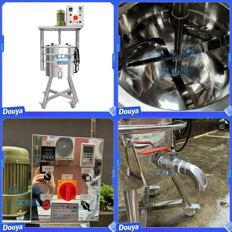 50l 100l 200l Heated Stirring Pot Candle Thick Balm Wax Oil Soap Lipstick Raw Material Melting tank with Agitator