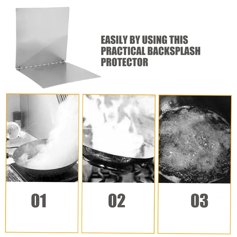 Stainless Steel Splatter Guard for Stove Foldable Oil Resistant Heat Insulating Backsplash Protector Kitchen Baffle Easy Clean