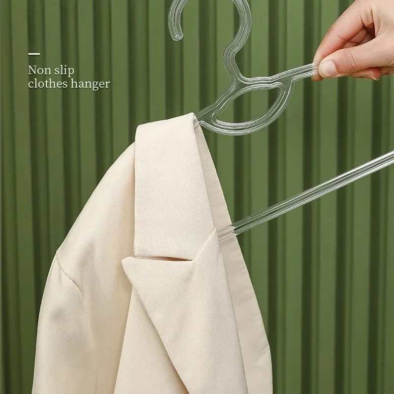 Premium Clear Hangers,Durable PET No Shoulder Bump Suit Hangers for Save Closet Space,Rounded Hanger for Sweater Jackets Pants 5