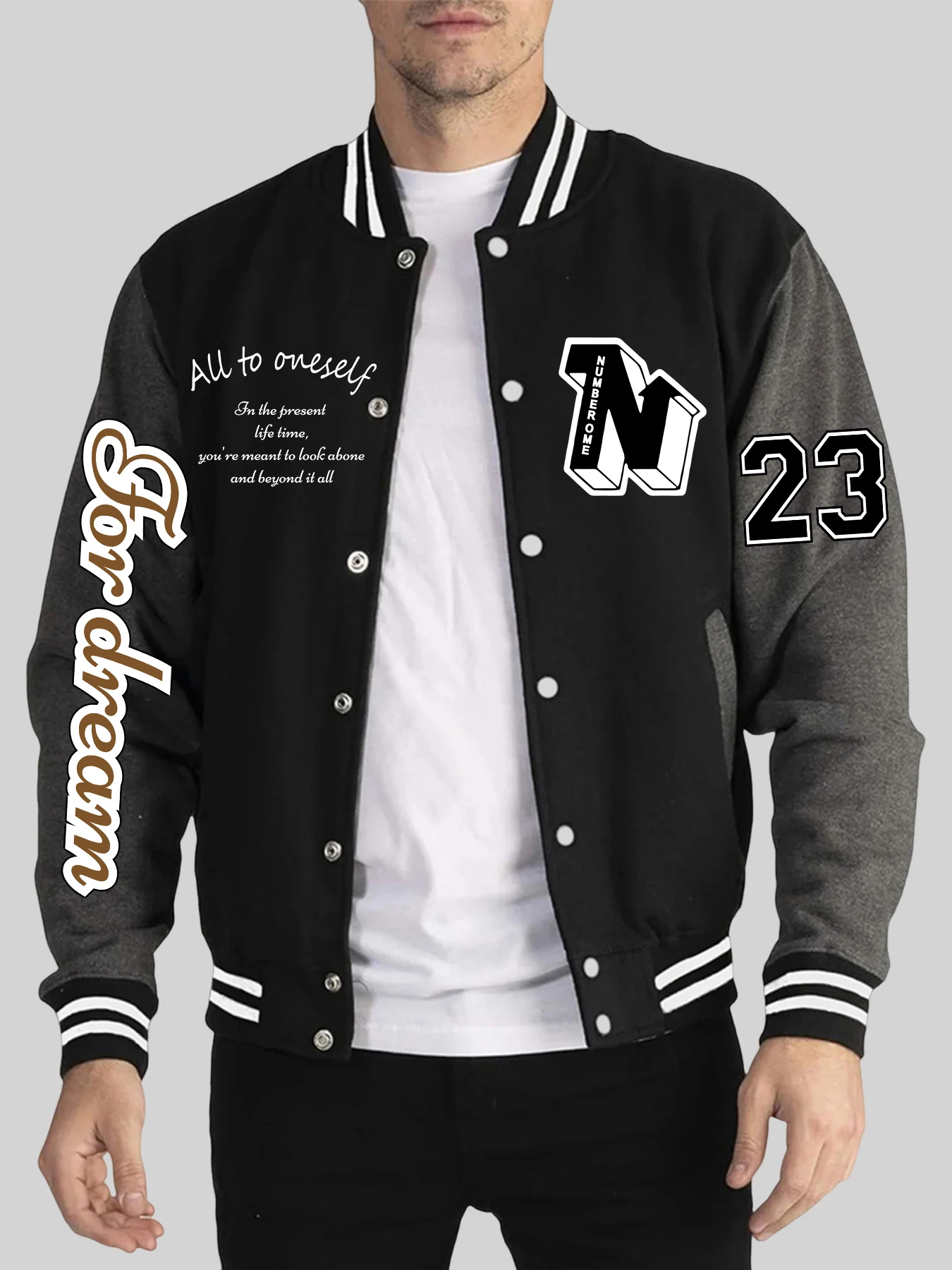 

Бейсбольная майка All To Oneself For Dream с буквенным узором, мужская осенне-зимняя куртка, спортивная уличная одежда, мягкая свободная жилетка