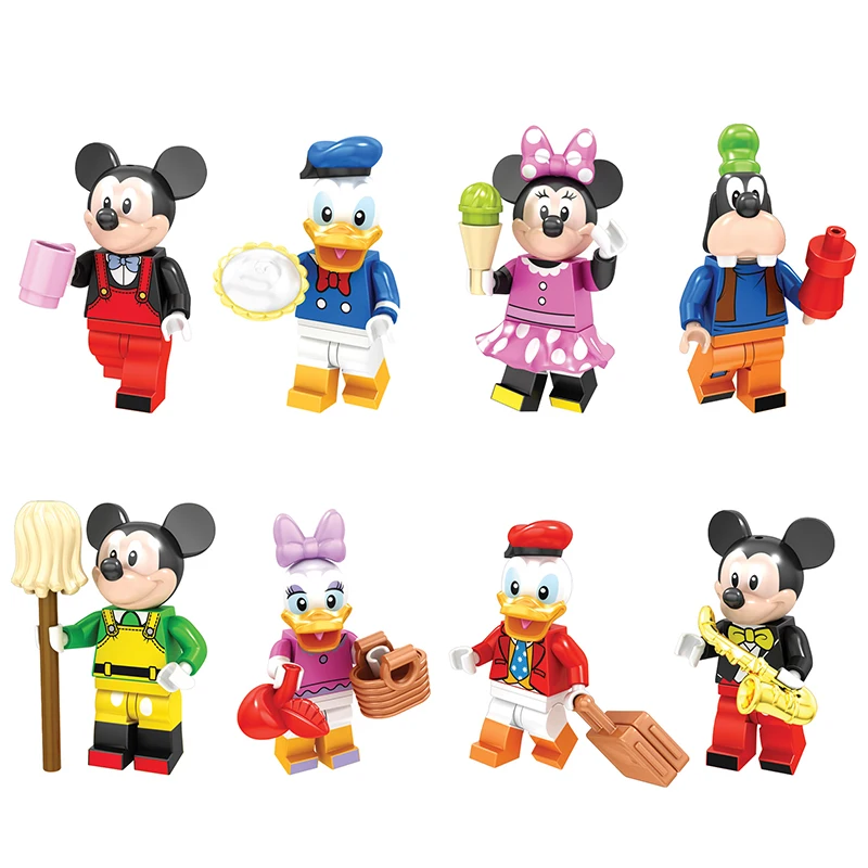 Potdemiel Disney Mickey Winnie the Pooh Series Princess Elsa Mini Stitch Building Blocks  mini bricks toy assembly model gifts
